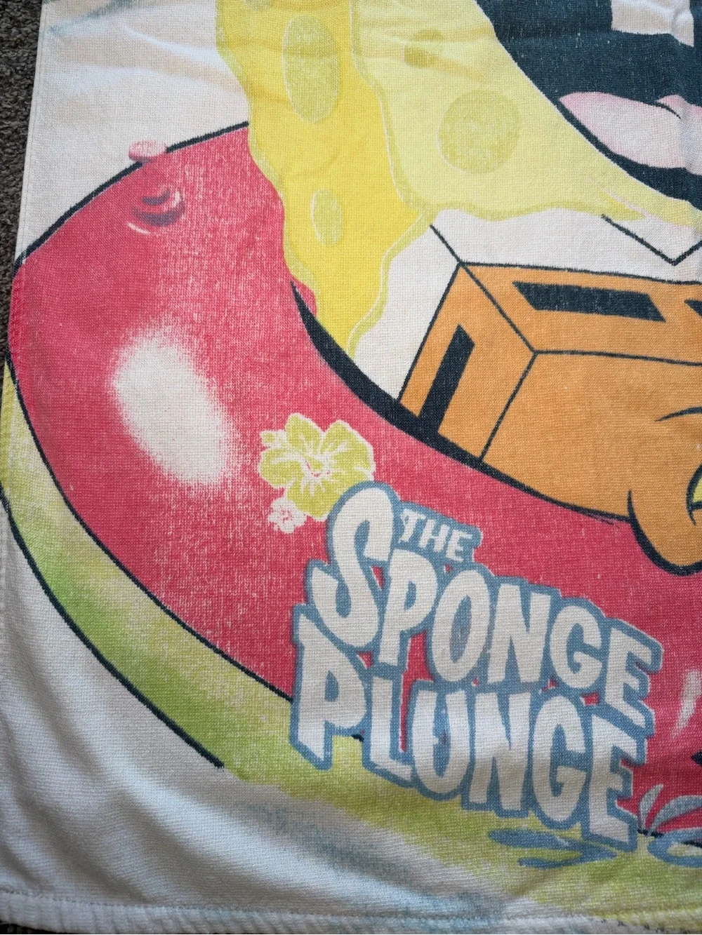 SpongeBob SquarePants 'The Sponge Plunge' Beach Towel - Colorful Character Print